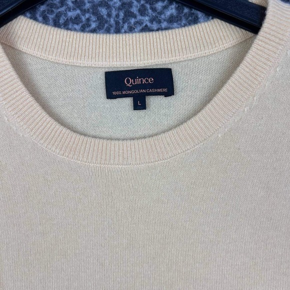 Quince Sweater Women Large Yellow Pullover Crew Neck Mongolian Cashmere L - Picture 3 of 7